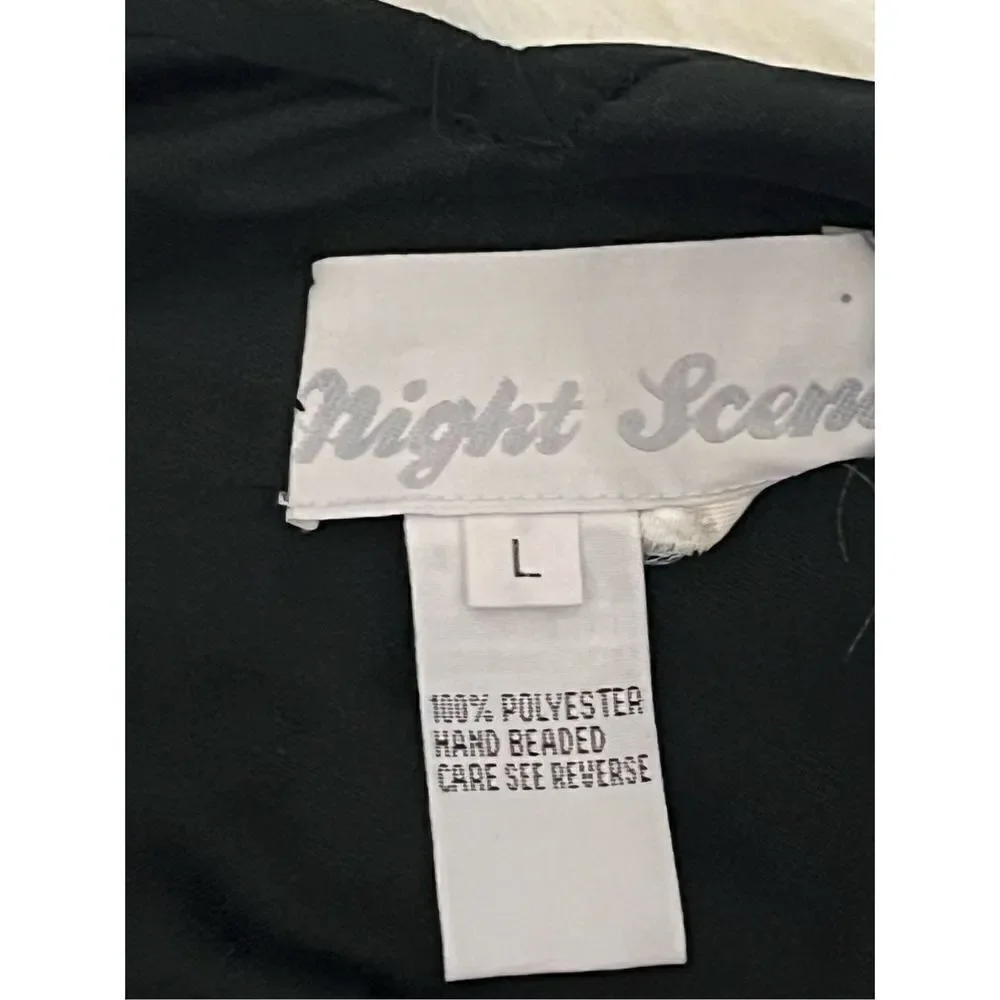 Night Scene Y2K Black Beaded Formal Dress L - Picture 7 of 11